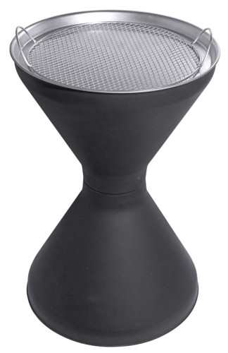 Standascher aus schwarzem Kunststoff, Durchmesser: 40cm, Höhe: 60cm, inkl. einem Beutel Sand