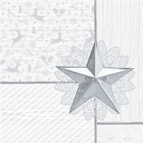 50 Servietten "ROYAL Collection" 1/4-Falz 40 cm x 40 cm weiss "Rising Star" von PAPSTAR