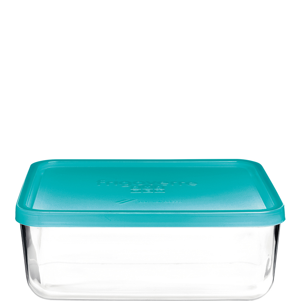 Bormioli Rocco Frigoverre Classic Box rechteckig 370cl, 260x210mm, blauer PP-Deckel, blau, Polypropylen (PP)