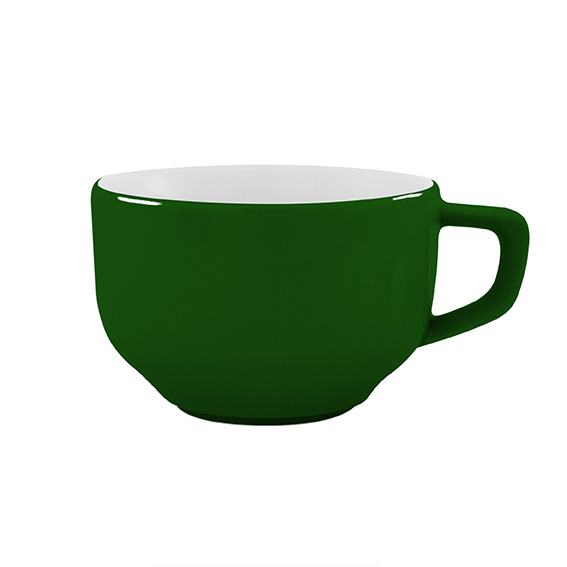 Obertasse 0,26 l - Form: Baristar - Dekor 79174, dunkelgrün - aus Porzellan. Hersteller:, Eschenbach. "Made in Germany".