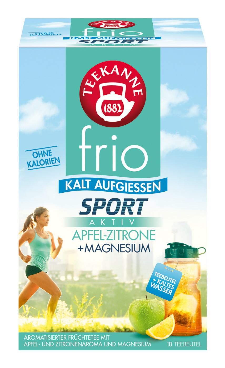 Teekanne FRIO Apfel-Zitrone + Magensium, Glasportion zum kalt aufgießen Inhalt: 18 Beutel