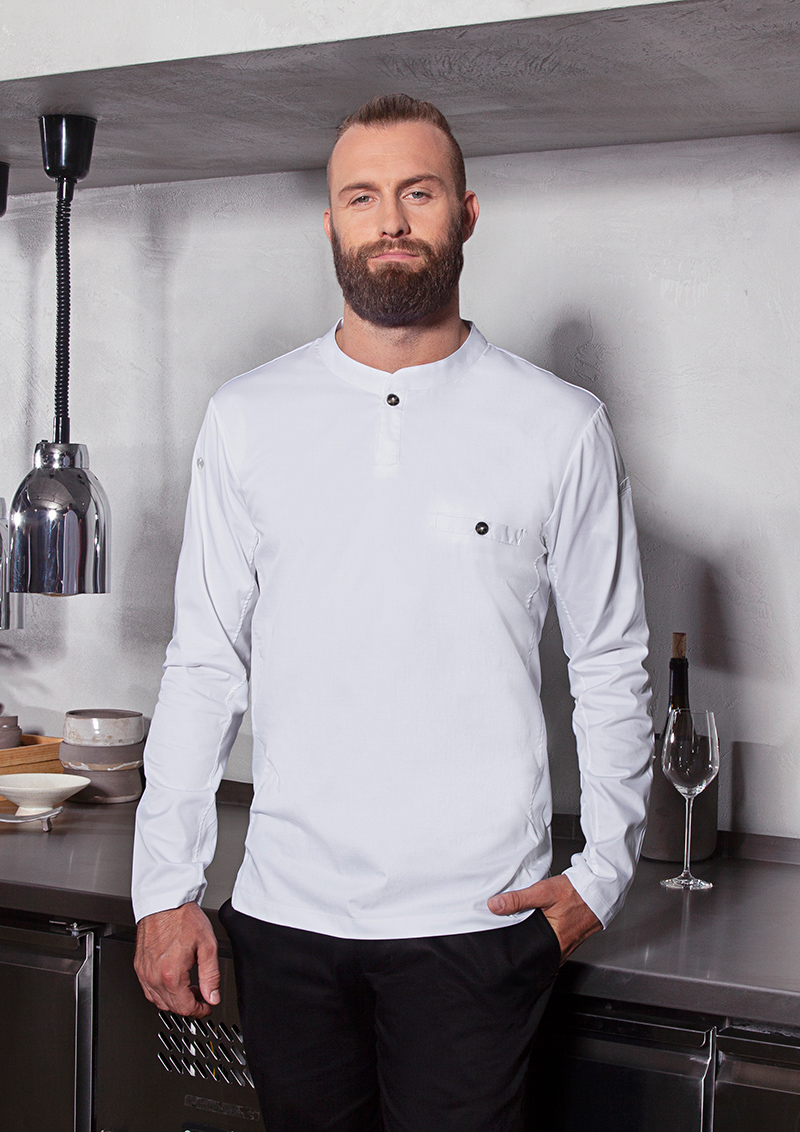 Langarm Arbeitsshirt Performance , GR. L , Farbe: weiß , von Karlowsky