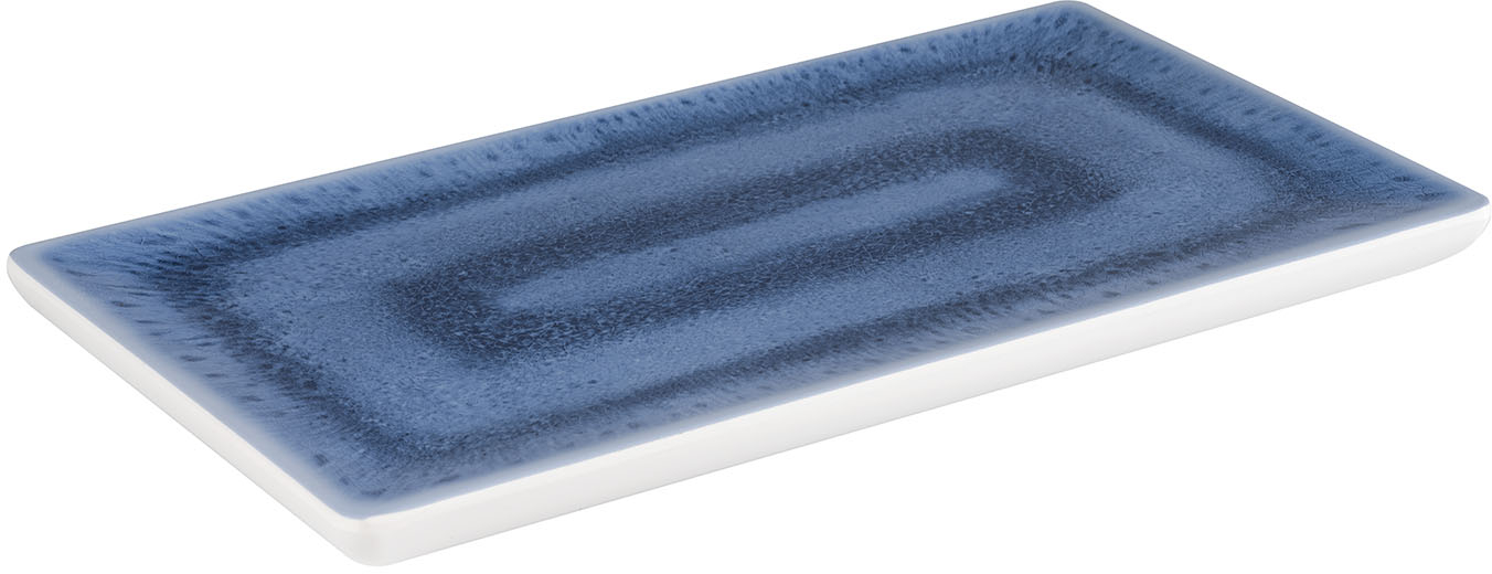 GN 1/3 Tablett -BLUE OCEAN- 32,5 x 17,6 cm, H: 2 cm Melamin innen: Dekor, blau außen: weiß mit Antirutsch-Füßchen