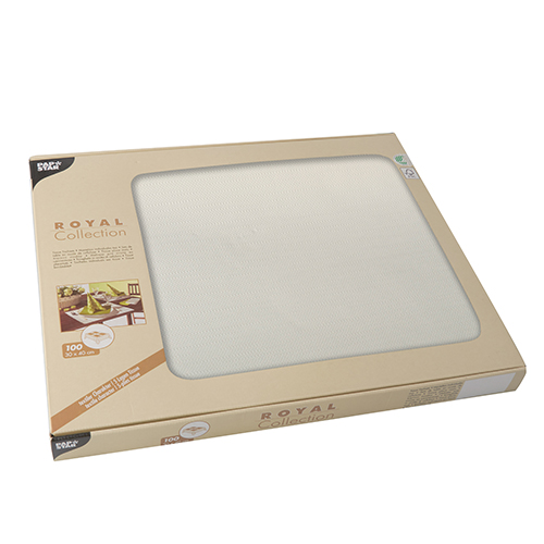 100 Tischsets, Tissue "ROYAL Collection" 30 cm x 40 cm weiss von PAPSTAR