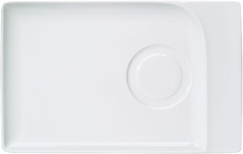 Schönwald Kollektion Fine Dining, Setplatte mit Spiegel aus Porzellan, 25 x 16 cm, weiß