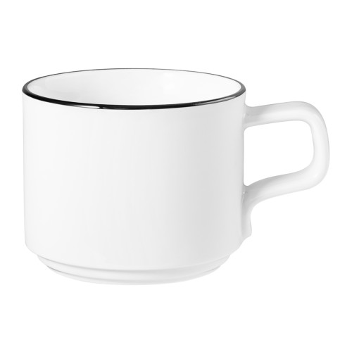 Seltmann Obere zur Cappuccinotasse 0,25 l, rund, Form: Good Mood, Dekor: 10826 Black Line, hohe Kantenschlagfestigkeit, Made in Germany