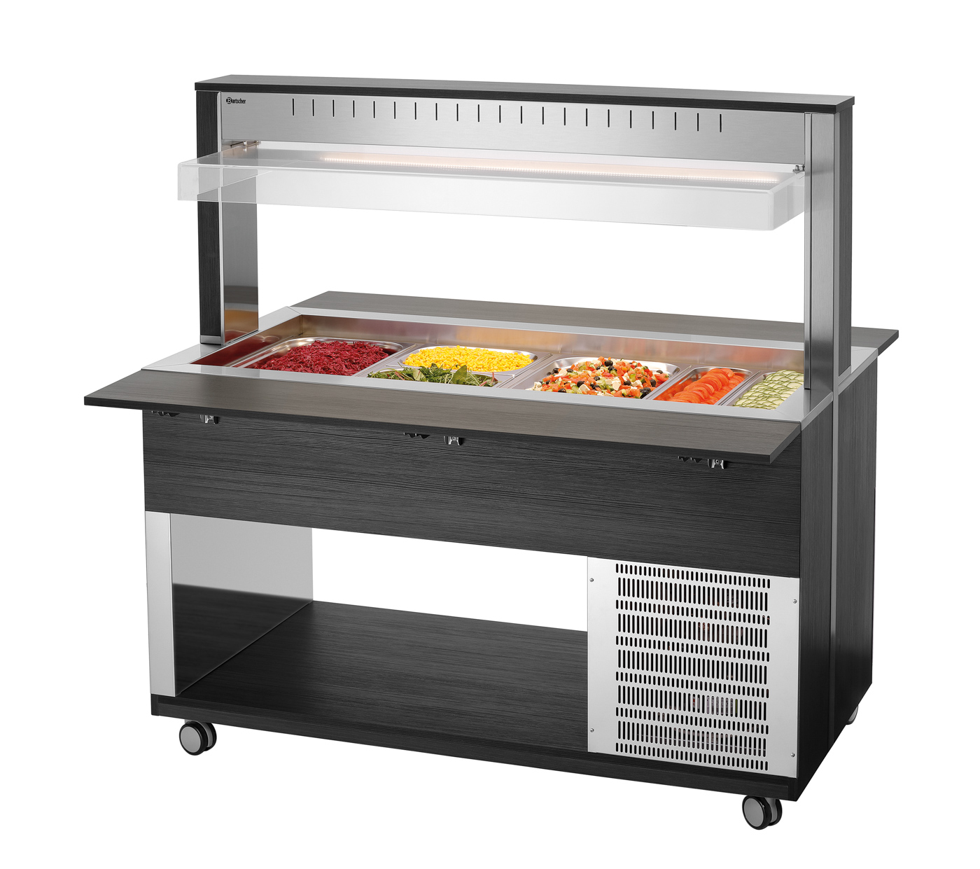 Bartscher Buffetwagen K4110-200A | Spannung: 230V | Maße: 150 x 125 x 142,5 cm. Gewicht: 155,7 kg