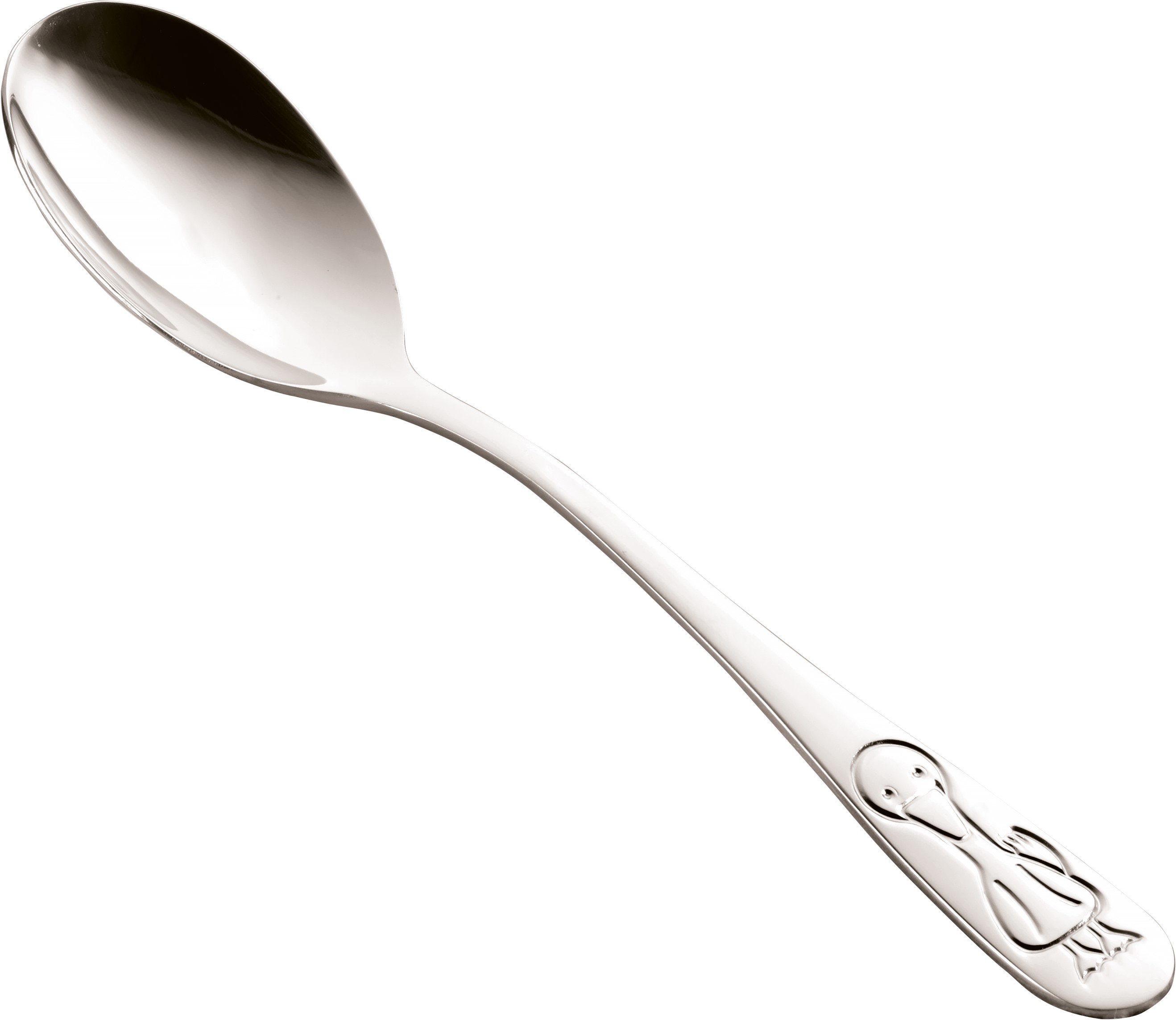 Kinder-Teelöffel BAMBINO, Edelstahl 18/0, hochglanzpoliert. Materialstärke 1,8 mm. Ca. 13,1 cm lang.