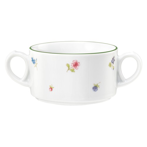Seltmann Obere zur Suppentasse 0,30 l, rund, Form: Community, Dekor: 57389 Streublume grüne Linie, hohe Kantenschlagfestigkeit, Made in