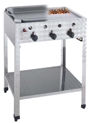 NEUMÄRKER Gas-Kombi-Standbräter - 3 Brenner nur für Propan-/Butangas 650x530x830 mm