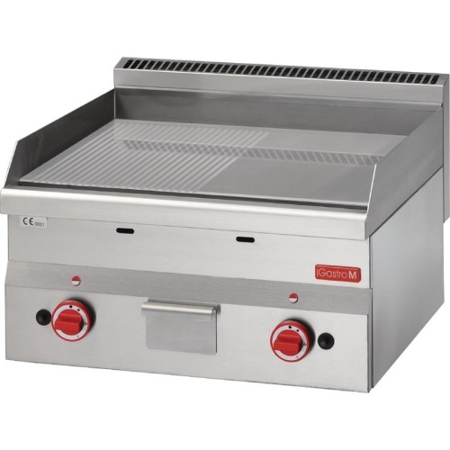Gastro M Gasgrillplatte 60/60FTRG-CR. Edelstahlgehäuse. Piëzozündung. Integrierte Tropfschale. Thermostatgesteuert.
