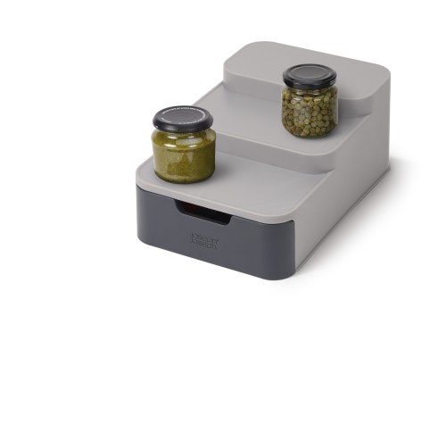 Joseph Joseph CupboardStore - Kreativ gestufter Verwahrungsbehälter für den Küchenschrank inkl. Schublade - grau