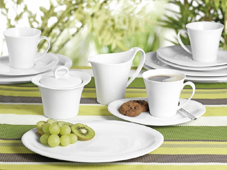 Dessertteller TOP LIFE, oval, Durchmesser 25 cm, uni weiss, Seltmann Porzellan.