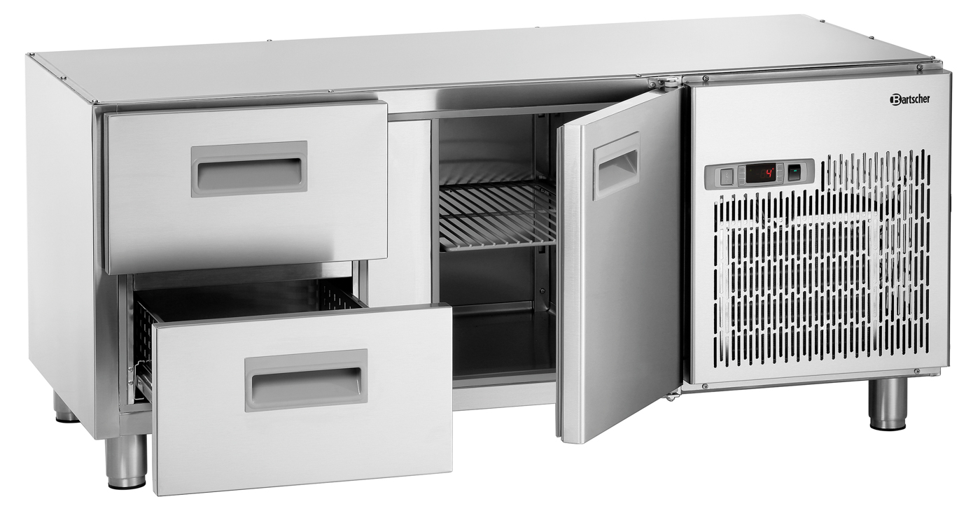 Bartscher Unterbau-Kühltisch 1400T1S2 | HöheSchrank: 454 mm | Maße: 139,5 x 66 x 62,0 cm.Gewicht: 78,1 kg