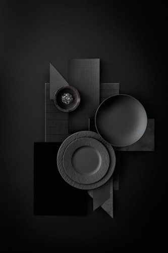 Villeroy & Boch Becher mit Henkel, 12 x 9 x 10,5 cm, Serie The Rock Black Shale, Inhalt: 0,35 Liter