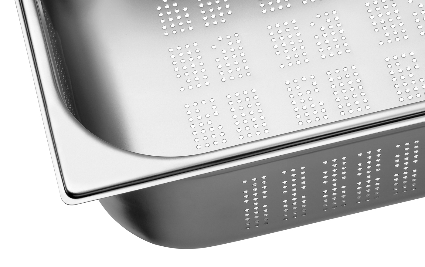 Bartscher GN-Behälter, 1/1, T150, gelocht |Ausführung: Mit Perforation (gelocht) | Maße: 53x 32,5 x 15,0 cm. Gewicht: 1,6 kg