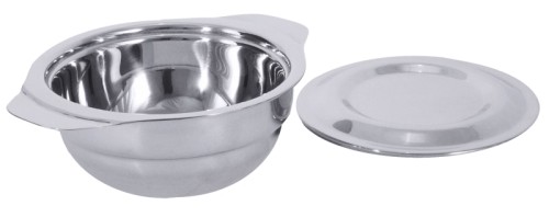 Doppelwandiger Deckel zu Suppentasse, doppelwandig 802/030 aus Edelstahl 18/10, seidenmatt poliert, mit 5 mm-Wandung, stapelbar,