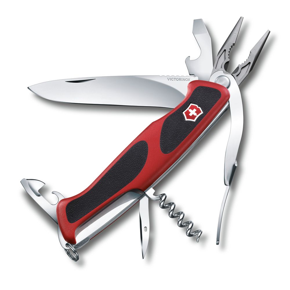 Victorinox RangerGrip 74, 130mm, TASCHENMESSERhalen, rot/schwarz