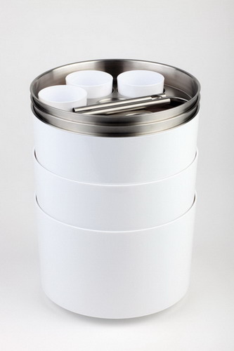 APS Konferenzkühler STAR, inkl. Kühlakku, Farbe: weiß, Durchmesser: 230 mm, Höhe: 150 mm, mit 6 Öffnungen (6,7cm),