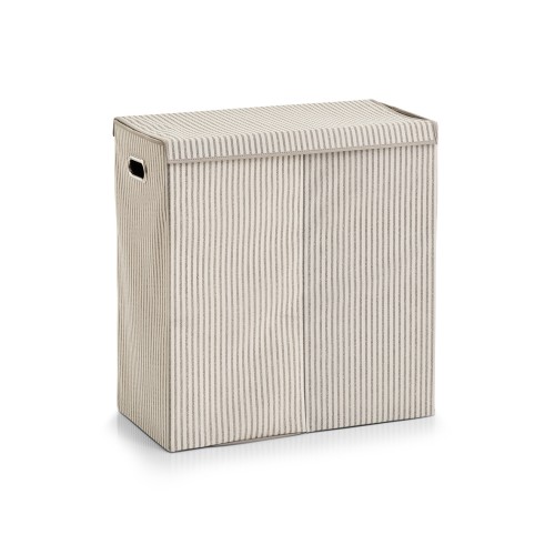 Wäschesammler, 100% Polypropylen (Vlies), 61,5x31x63 cm. Farbe: beige. Unser Wäschesammler mit seinen beiden Kammern ist ideal für Ihr