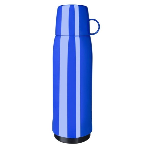 Emsa ROCKET Isolierflasche 0,9 Liter Schraubverschluss, blau - mit Becherdeckel - 100 % dicht