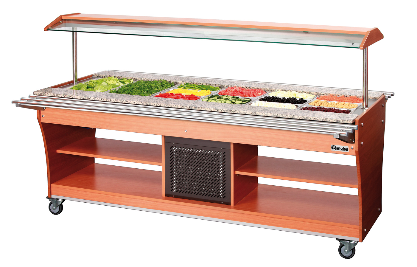 Bartscher Tablettrutsche, 1 Stück, 6x 1/1 GN |Material: Edelstahl | Maße: 210 x 31 x 12,0 cm.Gewicht: 5,9 kg