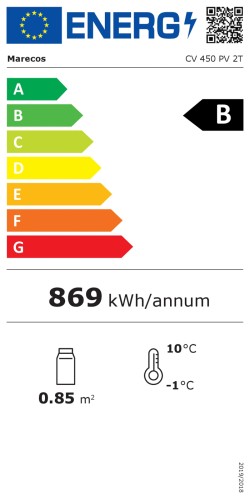 SARO 2-Zonen Weinkühlschrank mit Glastür, Modell CV 450 PV 2T Made in Europe - Material: (Gehäuse und Innenraum) Stahl