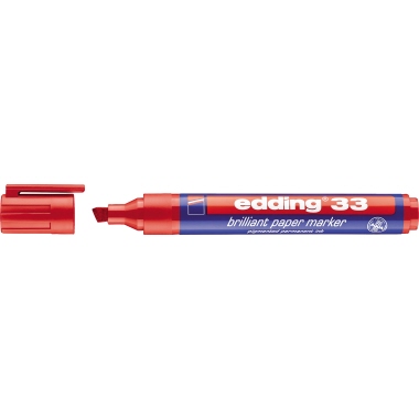 edding Pigmentmarker 33 brilliant paper marker 1-5mm rot Keilspitze nachfüllbar