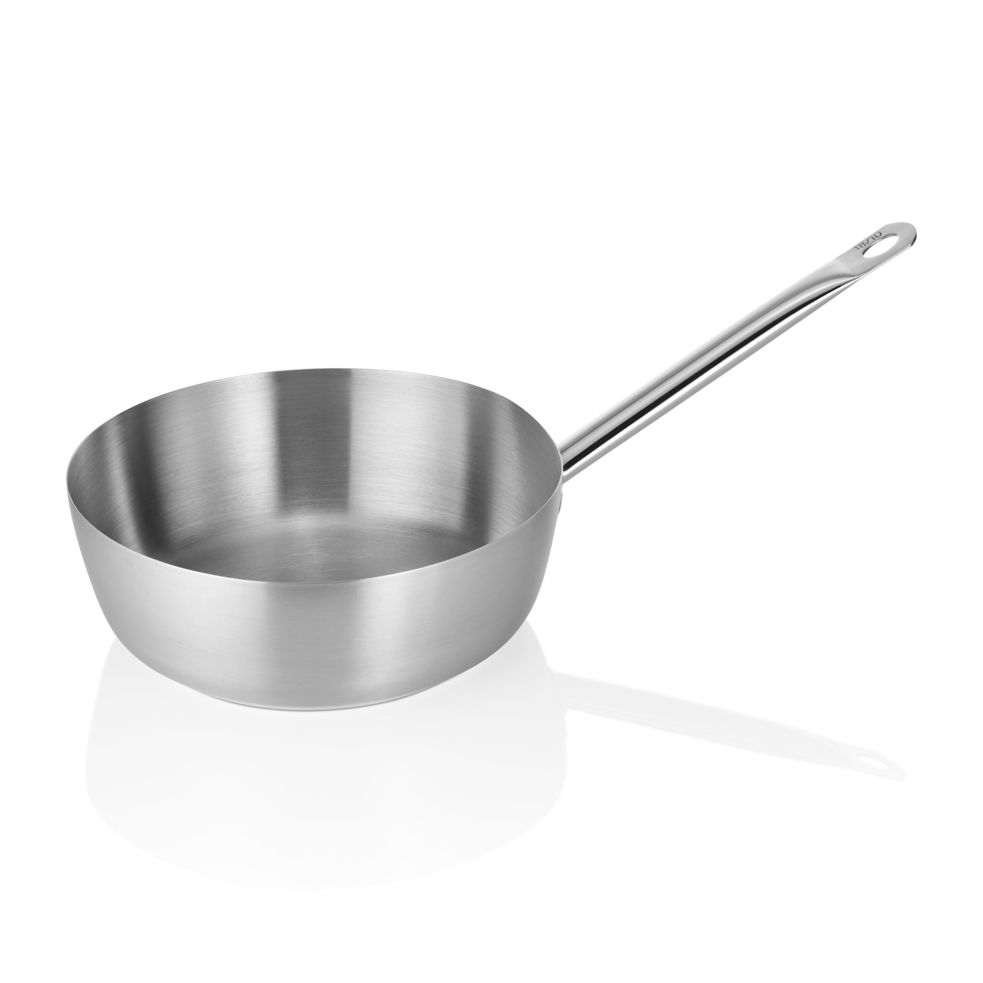 Sauteuse Cookware 21, Ø 24 cm, mit glattem Rand, Chromnickelstahl 18/10 Mit geradem Rand (kein Schüttrand)
