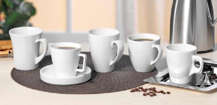 Henkelbecher TAMBELL, Inhalt 0,35 ltr., Höhe: 11 cm, Seltmann Porzellan, uni weiß.