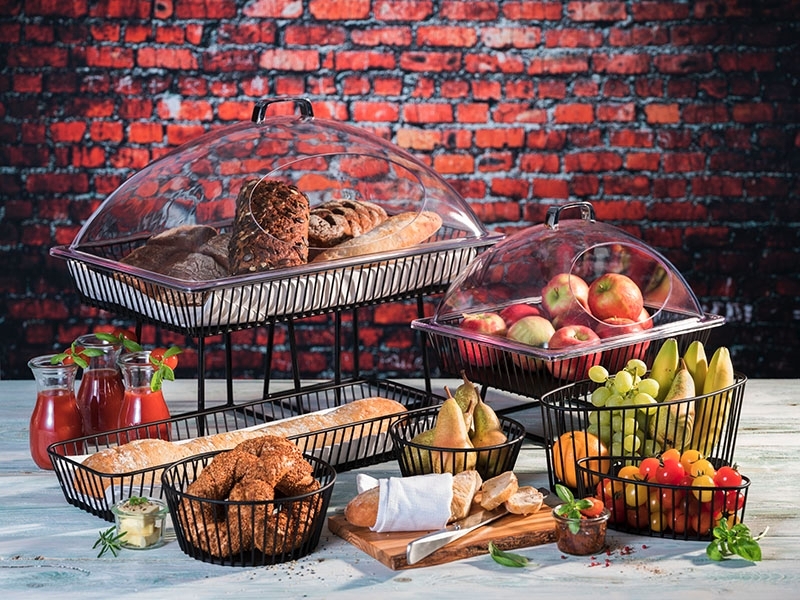 Korb -URBAN- Ø 17 cm, H: 7 cm Metall, schwarz spülmaschinengeeignet stapelbar Farbe: Schwarz