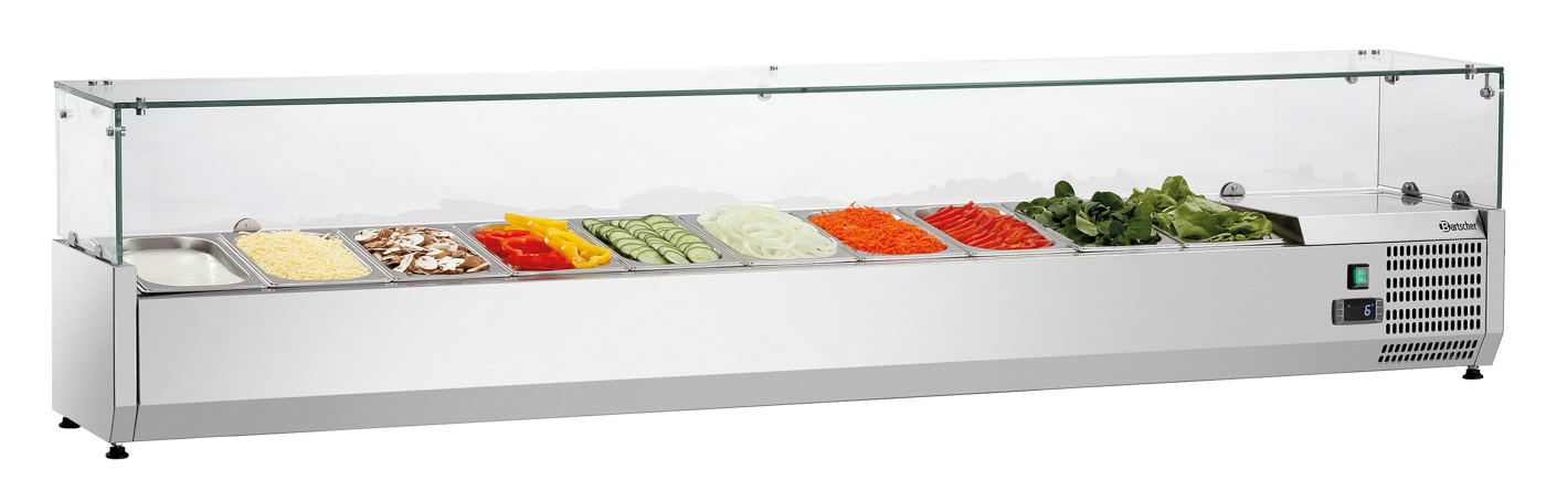 Bartscher Kühlaufsatz GL4-2001 | HöheGlasaufsatz: 195 mm | Maße: 200 x 33,5 x 45,9 cm.Gewicht: 43,5 kg