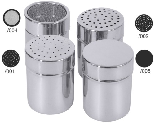 Gewürzdose/Streuer Gewürzdose aus Edelstahl 18/10, hochglänzend, Deckel mit Bajonettverschluss Volumen: 0,15 l, Durchmesser: