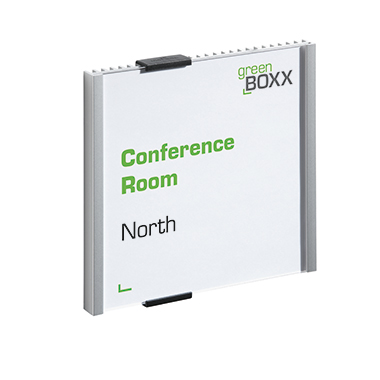 DURABLE Türschild INFO SIGN 149 x 148,5 mm (B x H) Beschriftungsschild auswechselbar Aluminium/Acryl silber metallic grau