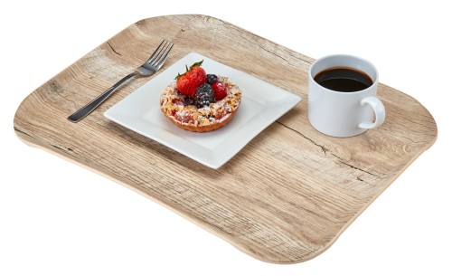 Versa Century Polyester Holzoptik Tablett 33 x 43 cm Hell Eiche von Cambro