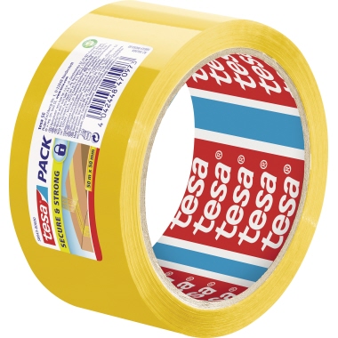 tesa® Packband tesapack® Secure & Strong 50 mm x 50 m (B x L) Polypropylen gelb open