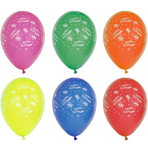 10 Luftballons Ø 29 cm farbig sortiert "Happy Birthday" von PAPSTAR