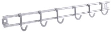 Hängeleiste mit 6 Haken POLARIS, Edelstahl 18/10, hochglänzend, Länge: 33,5 cm, Breite: 2,3 cm