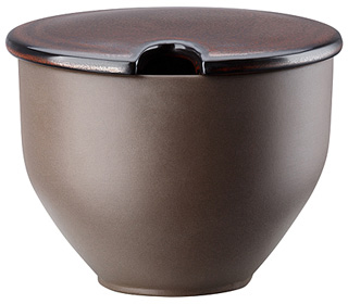 Junto Bronze von Rosenthal, Zuckerdose m.Einsch., aus Steinzeug - spülmaschinengeeignet