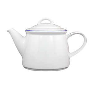 Teekanne 0,90 l - Form: Today - Dekor 64069, Westerland - aus Porzellan. Hersteller:, Eschenbach. "Made in Germany".