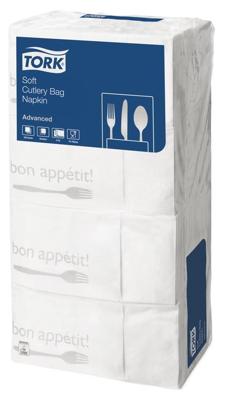 Tork Soft Guten Appetit Bestecktasche Advanced Weiß 6 x 200 Bestecktaschen = 1.200 Bestecktaschen