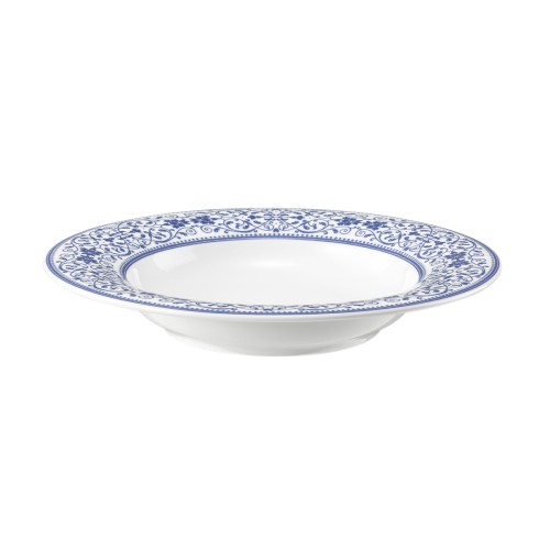 Seltmann Teller tief 23 cm Fahne, rund, Form: Savoy, Dekor: 57513 Grand Blue, hohe Kantenschlagfestigkeit, Made in Germany