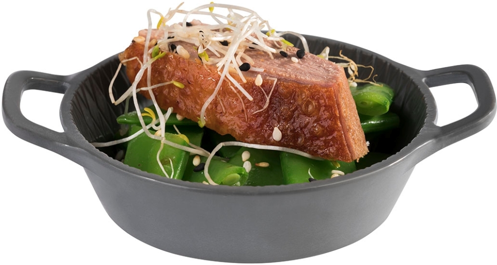 Schale -MINI- Ø 8,5 cm, H: 2,5 cm Melamin, anthrazit, 0,07 Liter Griff: je 1,5 cm spülmaschinengeeignet stapelbar nicht