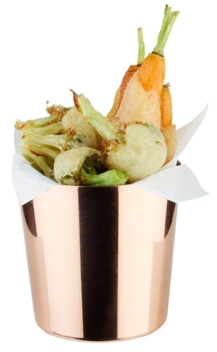 Servier-Eimer / -Becher Ø 8,5 cm, H: 8,5 cm Edelstahl,Kupfer-Look 0,35 Liter -SNACKHOLDER- nicht spülmaschinengeeignet