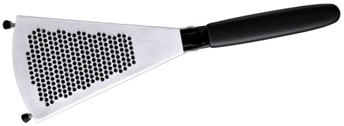 Ingwer-/Zitronenreibe mit schwarzem nylonverstärktem Polyamid-Griff, aus Edelstahl 18/10, Reibkörper aus glasfaserverstärktem