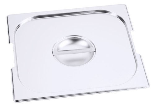 GN-Deckel für Serie 7200 mit Aussparung für Fallgriffe, aus Edelstahl 18/10, seidenmatt poliert, mit Griffmulde GN: 2/3 [GN-Systemmaße
