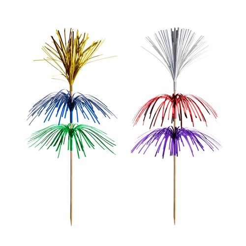 100 Deko-Picker 18 cm farbig sortiert "Feuerwerk" 3-lagig von PAPSTAR
