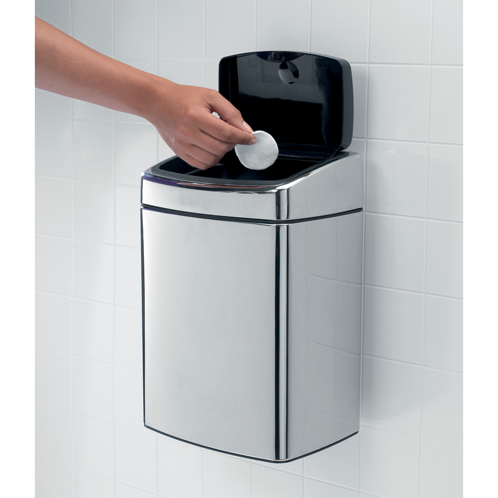 Brabantia Touch Bin® 10 L rechteckig mit Kunststoffeinsatz Brilliant Steel