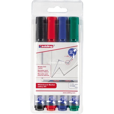 edding Whiteboardmarker 360 1,5-3mm rot, blau, grün, schwarz 4 St./Pack.
