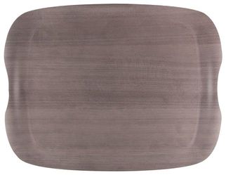 Roltex Speisetablett Earth Wave, 43 x 33 cm, graues Holz, rutschfest